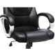 SONGMICS OBG22B - Snurrstol f&ouml;r kontor, arbetsstol, ergonomisk, PU, med hjul, svart, 76x66x32
