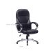 SONGMICS OBG22B - Snurrstol f&ouml;r kontor, arbetsstol, ergonomisk, PU, med hjul, svart, 76x66x32