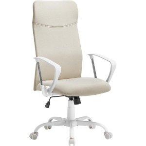 SONGMICS Kontorsstol, Ergonomisk Snurrstol, Stoppad Sits, Tyg&ouml;verdrag, Justerbar och Tiltbar