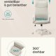 SONGMICS Kontorsstol, Ergonomisk Snurrstol, Stoppad Sits, Tyg&ouml;verdrag, Justerbar och Tiltbar