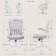 SONGMICS snurrstol f&ouml;r kontor, ergonomisk datorstol i n&auml;t, svankst&ouml;d, gungfunktion, 53 cm sits, f&auml;llbara armst&ouml;d, duvgr� OBN037G02
