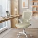 SONGMICS Kontorsstol, Skrivbordsstol i n&auml;t, Ergonomisk datorstol, Svankst&ouml;d, Gungfunktion, Sittbredd 53 cm, Uppf&auml;llbart armst&ouml;d, Havrebeige OBN037K02