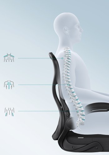 SONGMICS Ergonomisk kontorsstol, Snurrande n&auml;tskrivbordsstol, Svankst&ouml;d, Lutningsfunktion, Uppf&auml;llbart armst&ouml;d, F&ouml;r kontor, Sovrum, Bl&auml;cksvart OBN042BH02