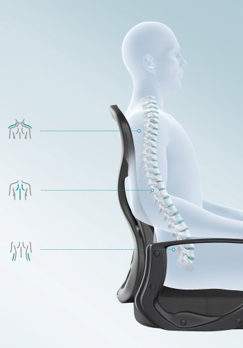 SONGMICS Ergonomisk Kontorsstol, Snurrf�t&ouml;lj med L&auml;ndryggsst&ouml;d, Armst&ouml;d, Kontor och Sovrum, Svart Bl&auml;ck OBN043BH02