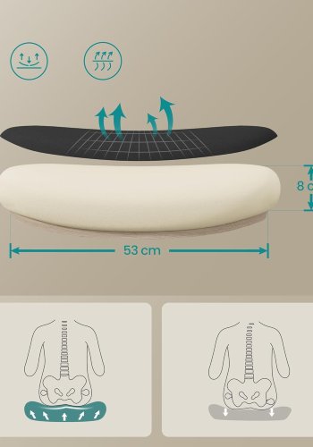 SONGMICS Kontorsstol Ergonomisk Skrivbordsstol Snurrstol med Mesh Vadderad L&auml;ndryggsst&ouml;d Tiltfunktion 53 cm Sits F&auml;llbara Armst&ouml;d Nackst&ouml;d Bl&auml;cksvart OBN047B01