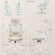 SONGMICS Kontorsstol, Snurrstol i n&auml;t, Ergonomisk svank- och nackst&ouml;d, Lutningsfunktion, Bred sits, Hopf&auml;llbara armst&ouml;d, F&ouml;r kontorssovrum, Cappuccino Beige OBN047K01