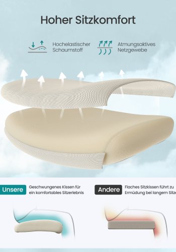 SONGMICS Ergonomisk kontorsstol, Skrivbordsstol, Datorstol, N&auml;tstol, Justerbar l&auml;ndryggs- och nackkudde, B&auml;rkapacitet upp till 150 kg, H&ouml;jdjusterbar, Cappuccino Beige OBN063LH01