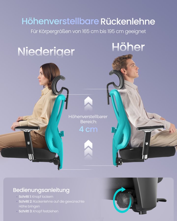 SONGMICS Ergonomisk Kontorsstol med Justerbart St&ouml;d, Bl&auml;cksvart, Artikelnummer: OBN067BH01