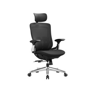 SONGMICS OBN068B01 Ergonomisk justerbar kontorsstol med justerbar lutningsfunktion - Justerbar sits fram eller bak - St&ouml;der upp till 150 kg - Bl&auml;cksvart