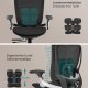 SONGMICS OBN068B01 Ergonomisk justerbar kontorsstol med justerbar lutningsfunktion - Justerbar sits fram eller bak - St&ouml;der upp till 150 kg - Bl&auml;cksvart