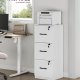 VASAGLE kontorpiedestal med 3 skuffer, dokumentopbevaringsenhed, printerstativ, 3 afl�selige skuffer, justerbar oph�ngningsskinne, til A4-mapper, Cloud White OFC055W14