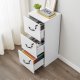 VASAGLE kontorpiedestal med 3 skuffer, dokumentopbevaringsenhed, printerstativ, 3 afl�selige skuffer, justerbar oph�ngningsskinne, til A4-mapper, Cloud White OFC055W14