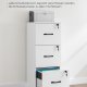VASAGLE kontorpiedestal med 3 skuffer, dokumentopbevaringsenhed, printerstativ, 3 afl�selige skuffer, justerbar oph�ngningsskinne, til A4-mapper, Cloud White OFC055W14