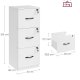 VASAGLE kontorpiedestal med 3 skuffer, dokumentopbevaringsenhed, printerstativ, 3 afl�selige skuffer, justerbar oph�ngningsskinne, til A4-mapper, Cloud White OFC055W14