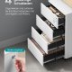 SONGMICS Mobilt arkivskab, afl�seligt, med 4 skuffer, til dokumenter, papirvarer, pr�monteret, til kontor, hjemmekontor, 39 x 45 x 69,3 cm, Cloud White OFC064W14