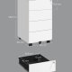 SONGMICS Mobilt arkivskab, afl�seligt, med 4 skuffer, til dokumenter, papirvarer, pr�monteret, til kontor, hjemmekontor, 39 x 45 x 69,3 cm, Cloud White OFC064W14