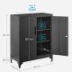 SONGMICS Arkivskab, Multifunktionelt Garageskab, Kontorskab med 2 D�re, L�sbart Skab, St�lopbevaringsskab, Dyb Opbevaring med Hylder, Til Studie, Stue, Sort OMC013B01
