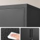 SONGMICS Arkivskab, Multifunktionelt Garageskab, Kontorskab med 2 D�re, L�sbart Skab, St�lopbevaringsskab, Dyb Opbevaring med Hylder, Til Studie, Stue, Sort OMC013B01