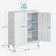 SONGMICS Arkiv, Multifunktionel Garage, Kontor med 2 D�re, Afl�selig, St�lopbevaring, Dyb Opbevaring med Hylder, Til Studie, Stue, Gr� OMC013G01
