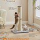 FEANDREA Kradsetr� til Katte, 89 cm h�jt kradsetr� til mellemstore og store katte, sisal kradsetr�, fjederpompon med indbygget klokke, duegr� UPCA041G01