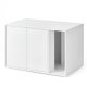 SONGMICS HOME Superhurtig v�rkt�jsfri montering, kattebakke, kattehus, til store katte, tryk-for-at-�bne d�re, display sidebord, sofabord, minimalistisk moderne, snehvid PCL013W01