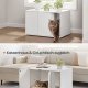 SONGMICS HOME Superhurtig v�rkt�jsfri montering, kattebakke, kattehus, til store katte, tryk-for-at-�bne d�re, display sidebord, sofabord, minimalistisk moderne, snehvid PCL013W01