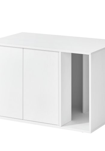 SONGMICS HOME Superhurtig v�rkt�jsfri montering, kattebakke, kattehus, til store katte, tryk-for-at-�bne d�re, display sidebord, sofabord, minimalistisk moderne, snehvid PCL013W01