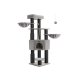 FEANDREA Kradsetr� til store katte, kraftigt kattet�rn med selvvarmende puder, 2 selvplejere, 9 kradsetr�er, stor siddepind, hule, kurve, 50 x 50 x 160 cm, duegr� og sort PCT003W01