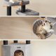FEANDREA Stort kradsetr�, kattet�rn i flere niveauer, XXL, 55 x 55 x 186,7 cm, sisalstolper i diameter, Maine Coon-katter, duegr� og bl�ksort PCT008G02