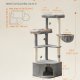 FEANDREA Kradsetr�st�rn, 48,5 x 48,5 x 140,7 cm, Kattehus med stor hule, store siddepinde, kradsetr�er, pomponer, kurv, duegr� PCT009G01