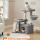 FEANDREA Kradsetr�st�rn Condo med 2 senge, kradsetr�er og rampe, til sm� og mellemstore katte, duegr� PCT013GD01