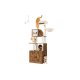 FEANDREA Kradsetr� til Katte med Kattebakke 185 cm H�j Kradsetr� til Katte Kradsetr�splatform Vaskbar Pude Vintage Brun PCT116X01
