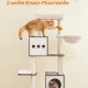 FEANDREA Kradsetr� til Katte med Kattebakke 185 cm H�j Kradsetr� til Katte Kradsetr�splatform Vaskbar Pude Vintage Brun PCT116X01