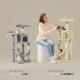 FEANDREA PCT161M01 Kradsetr� H�jde 143 cm Leget�rn til Katte med 4 Kradsetr�er, 2 Platforme, 1 Kennel, 1 H�ngek�je, 2 Pomponer, Plysstof, Flere Niveauer, Beige