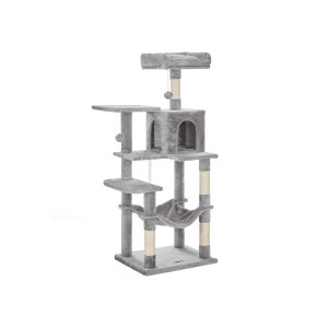 FEANDREA Kradsetr�, Kattehus med h�ngek�je, 143 cm, Lysegr� PCT161W01