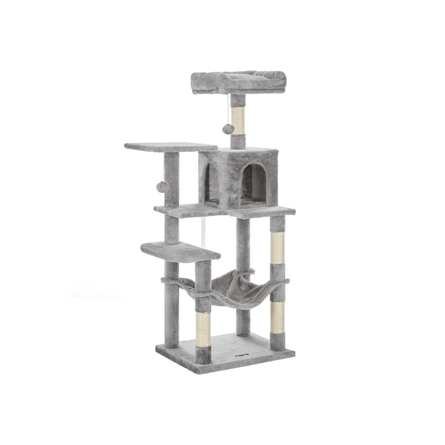 FEANDREA Kradsetr�, Kattehus med h�ngek�je, 143 cm, Lysegr� PCT161W01