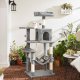 FEANDREA Kradsetr�, Kattehus med h�ngek�je, 143 cm, Lysegr� PCT161W01