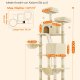 FEANDREA PCT190M01 Stor kradsetr� til katte, 206 cm h�j, XXL kradsetr� med 13 kradsetr�er, 2 platforme, 2 huler, kurv, h�ngek�je, plysbolde, kradsetr� i flere niveauer til katte, beige