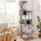 FEANDREA PCT196W01 Kattet�rn, Slankt Kattet�rn, Store Katte, Station�r, Pladsbesparende, Nem Klatring, Stor H�ngek�je, Eliminerer Mangel p� Motion, Flere Hoveder 199 cm H�jde