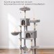 FEANDREA PCT196W01 Kattet�rn, Slankt Kattet�rn, Store Katte, Station�r, Pladsbesparende, Nem Klatring, Stor H�ngek�je, Eliminerer Mangel p� Motion, Flere Hoveder 199 cm H�jde