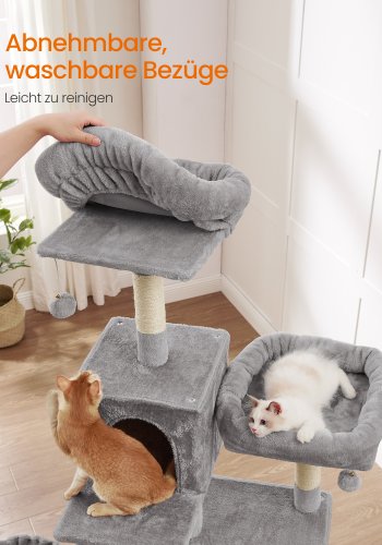 FEANDREA PCT196W01 Kattet�rn, Slankt Kattet�rn, Store Katte, Station�r, Pladsbesparende, Nem Klatring, Stor H�ngek�je, Eliminerer Mangel p� Motion, Flere Hoveder 199 cm H�jde