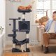 FEANDREA 112 cm kradsetr�, kradsetr� til katte med 4 kradsetr�er, 2 siddepinde, 1 hule, 1 h�ngek�je, 2 pomponer, flerlags plys, r�get gr� PCT261G01V1