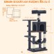 FEANDREA 112 cm kradsetr�, kradsetr� til katte med 4 kradsetr�er, 2 siddepinde, 1 hule, 1 h�ngek�je, 2 pomponer, flerlags plys, r�get gr� PCT261G01V1