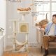 FEANDREA Kradsetr�st�rn, 102 cm kattehytte i flere niveauer med 4 kradsetr�er, 2 siddepinde, h�ngek�je, hule, beige UPCT261M01S