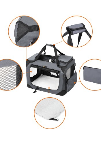 FEANDREA Hundetransport, Foldbar Stoftransport til K�ledyr, 70 x 52 x 52 cm, Gr�