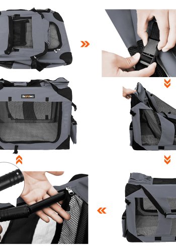 FEANDREA Hundetransport, Foldbar Stoftransport til K�ledyr, 70 x 52 x 52 cm, Gr�