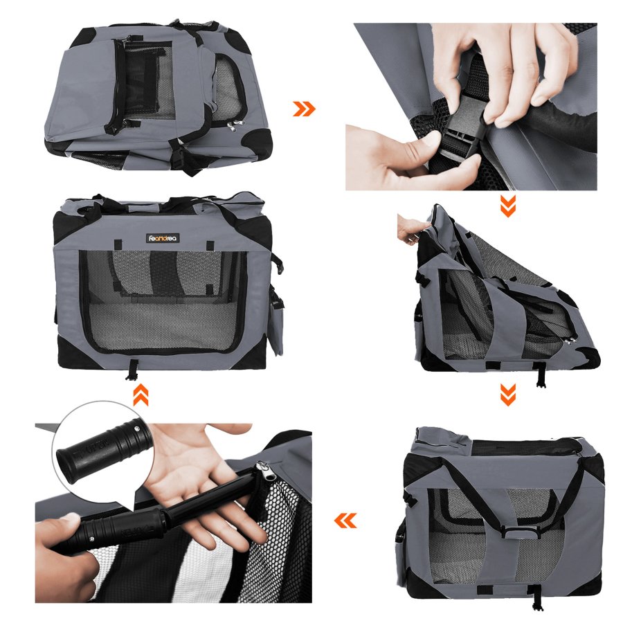 FEANDREA Hundetransport, Foldbar Stoftransport til K�ledyr, 70 x 52 x 52 cm, Gr�