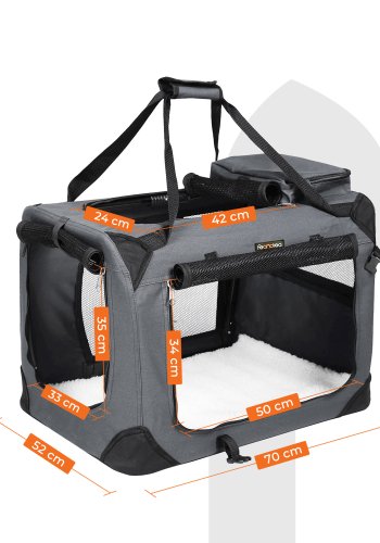 FEANDREA Hundetransport, Foldbar Stoftransport til K�ledyr, 70 x 52 x 52 cm, Gr�