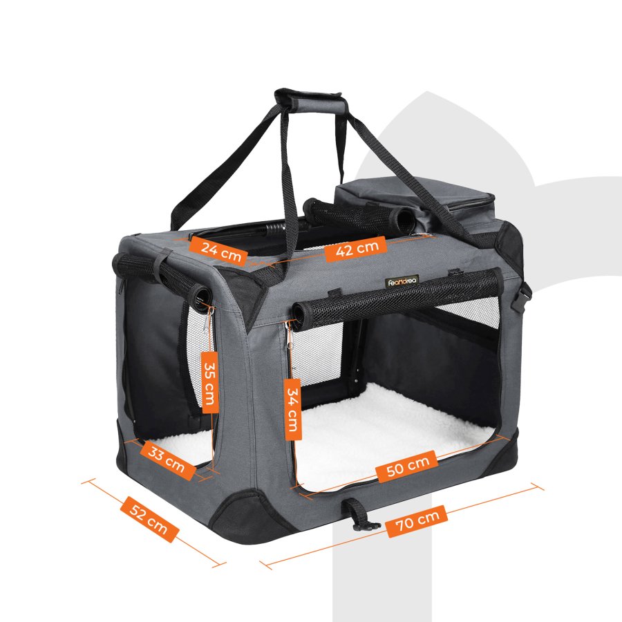 FEANDREA Hundetransport, Foldbar Stoftransport til K�ledyr, 70 x 52 x 52 cm, Gr�