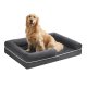 FEANDREA Hundeseng, Ortop�disk Hundeseng, Stor Hundeseng Vandt�t, Aftageligt Vaskbart Betr�k Hundesofa med Skridsikker Bund, H�vede Kanter, 42 x 32 x 8 Tommer, M�rkegr� UPGW077G01V1